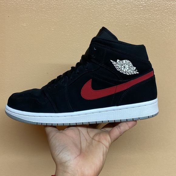 Air Jordan 1 Mid Multi Color Swoosh Black 554724-065 - Picture 11 of 16